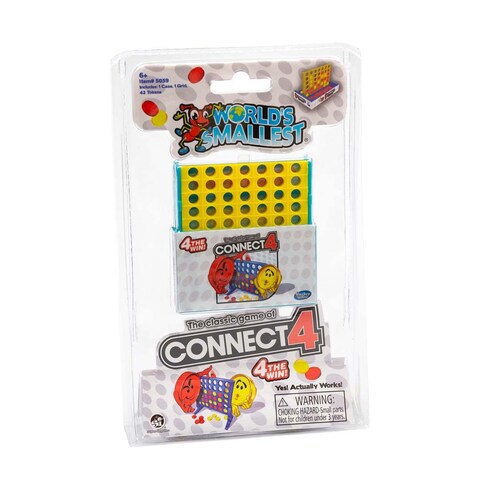World&#39;s Smallest Connect 4 Board Game, Miniature Classic Game with Grid, Case &amp; Tokens, Fun for All Ages, Family Games for Kids, Perfect for Stocking Stuffers, Easter Baskets, Party Favors, Ages 6+