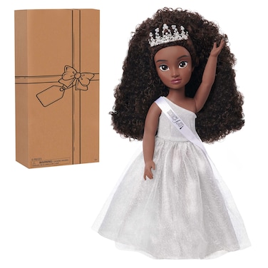 Just Play HBCyoU Homecoming Queen Doll Nicole, 18-inch Doll &amp; Accessories, Curly 4A Textured Hair, Deep Brown Skin Tone, Designed and Developed by Purpose Toy