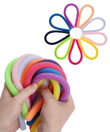 Mr. Pen- Monkey Noodle Fidget Toy, 9 Pack, Fidget Noodles, Stretchy Strings Fidget Toys, Sensory Noodles, Sensory Toys, Calming Toys, Sensory Fidget Toys, Stretchy Toys, Autism Toys