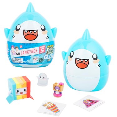 LankyBox Mystery Thicc Shark Glow Pack Mystery Thicc Shark Glow Pack with 5 Exciting Toys to Discover Inside, Officially Licensed Merch
