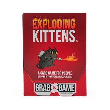 Exploding Kittens Grab &amp; Game - Compact Travel-Sized Card Game for 2-4 Players, Ages 7+, Quick 10-Minute Gameplay - Perfect for Families, Parties, Kids, Adults, and On-The-Go Fun