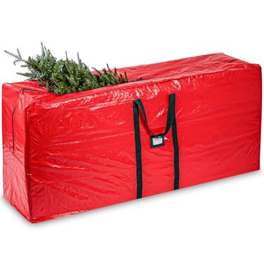 (Not Made In China) Heavy Duty Christmas Tree Storage Bag For 9 ft Disassembled Artificial Xmas Holiday Trees, Durable Waterproof Material, Carry Handles. Protects Against Dust, Insects and Moisture