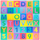 ProSource Kids Puzzle Alphabet, Numbers, 36 Tiles and Edges Play Mat, 12"x12", Abc &amp; 123