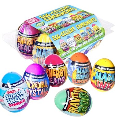 Be Amazing! Toys Egg-Cellent Experiment - 6 Pack Science Experiments for Children- Egg-Shaped Activity Kit for Boys and Girls - Easter Party Favor or Basket Stuffer - STEM for Kids 8+