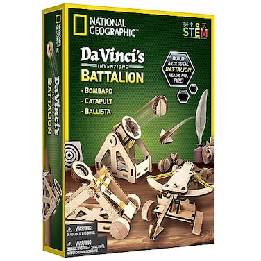 National Geographic Da Vinci Model Kit - Catapult Kit for Kids, 3D Puzzle Building Toy for Boys and Girls, Wood Building Kit for Kids, A Great STEM Project, Engineering Model Kit (Amazon Exclusive)
