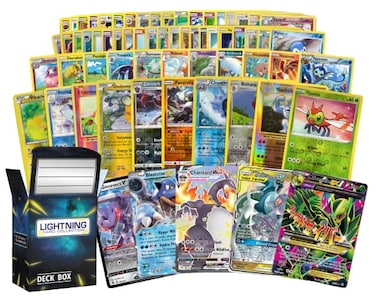 50 Pokemon Cards Plus 1 Ultra Rare Legendary Pokemon Card   Bundle with LCC Deck Box