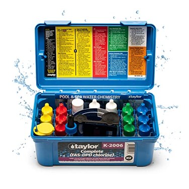 Taylor Pool Water Test Kit, Complete Swimming Pool Water Test Kit, for Chlorine, pH, and Alkaline Levels, Ideal for Pools, Hot Tubs, and Spas, 1-Pack