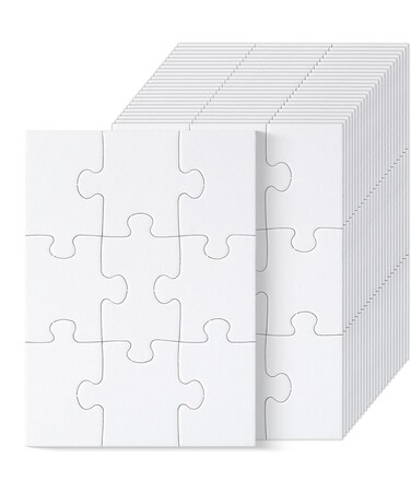 Mr. Pen- Blank Puzzle, 24 Pack, 9 Pieces/Pack, 5.5" x 4", White Puzzle, Blank Puzzles to Draw on, All White Puzzle, Blank Puzzle Pieces to Write on, Blank Jigsaw Puzzle Pieces