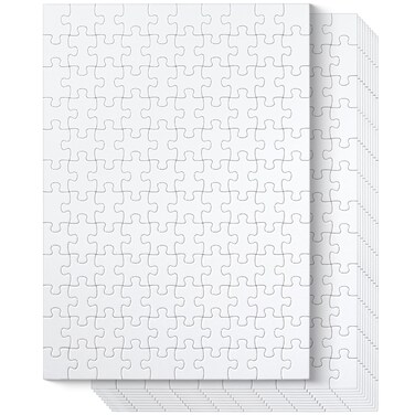 Mr. Pen- Blank Puzzle, 10 Pack, 120 Pieces/Pack, 12.25" x 8.7", White Puzzle, Blank Puzzles to Draw on, All White Puzzle, Blank Puzzle Pieces to Write on, Blank Jigsaw Puzzle Pieces