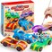 Klever Kits 4 DIY Wooden Race Cars-Build &amp; Paint Your Own Wood Craft Kit, 4 Race Cars Toy, Easy to Assemble Arts Crafts Kit, Birthday Party Presents for Kids Boys Ages 6 and Up