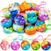 JOYIN Round Pop Fidget Keychain 30 Pack Pop Fidget Toys Bulk Party Favors for Kids 4-8,8-12 Years, Goodie Bag Stuffers Classroom Prizes Birthday Sensory Toys Gifts