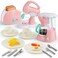 Joyin Play Kitchen Toys, Pretend Play Kitchen Appliances Toy Set with Coffee Maker, Mixer, Toaster with Realistic Lights&amp; Sounds, Birthday Gift for Kids Ages 3+, Pink
