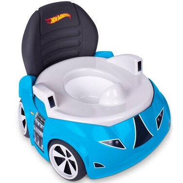 Hot Wheels Blue Race Car Potty Training Toilet, Includes Detachable Toddler Toilet Seat and Kids Potty, Ages 12 Months and Up