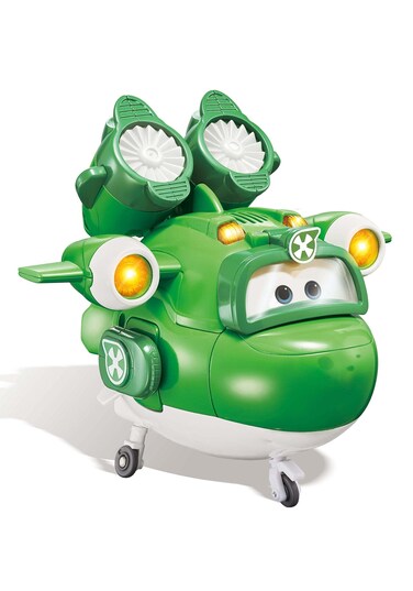 Super Wings - 6'' Deluxe Transforming Supercharged Mira Airplane Toys   Plane to Robot   Toy Plane Vehicle Gift for Preschool Kids 3 4 5 year old Boys Girls   Light and Sound Effects, Green