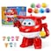 Super Wings Toy Vending Machine for Kids, Mini Gashapon Gumball Machine with Colorful Balls &amp; Role Dolls &amp; DIY Stickers, Cause and Effect Toys for Boys Girls, Jett Lucky Ball Mixer