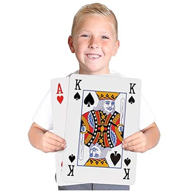 Kangaroo Jumbo Playing Cards, Giant 8 x 11 Deck, Fun &amp; Educational Games for Kids &amp; Toddlers, Jumbo Cards, Giant Playing Cards, Large Playing Cards Jumbo, Big Cards Jumbo Size, Casino Cards