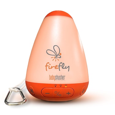 Baby Shusher Firefly - Portable Sound Machine Night Light for Baby   30 60 90 Min Timer, or Continuous   Adjustable Brightness   Nursery Decor   Natural Sleep Aid   Baby Essentials   USB-C