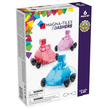 MAGNA-TILES Dashers 6-Piece Magnetic Construction Set, The Original Magnetic Building Brand, Small