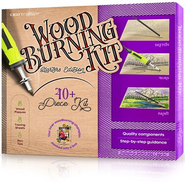 Beginners Wood Burning Kit for Kids and Teenage Boys &amp; Girls Cool Gifts for Boy or Girl Craft Projects Gift Idea for Older Children Teen Woodburning DIY Hobby Kits Art Activities