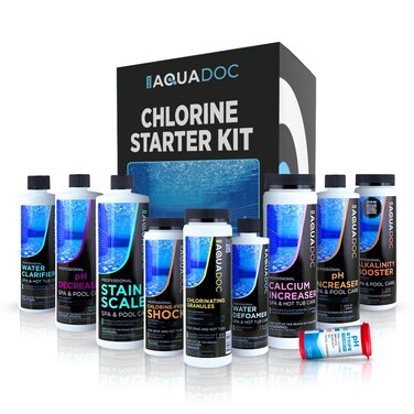 Hot Tub Chemicals Starter Kit - Chlorine Spa Starter Kit Chemicals for Hot Tub - Convenient Hot Tub Starter Kit &amp; ph Control Kit - Effective Chlorine pH Balancer &amp; Inflatable Hot Tub Chemical Kit