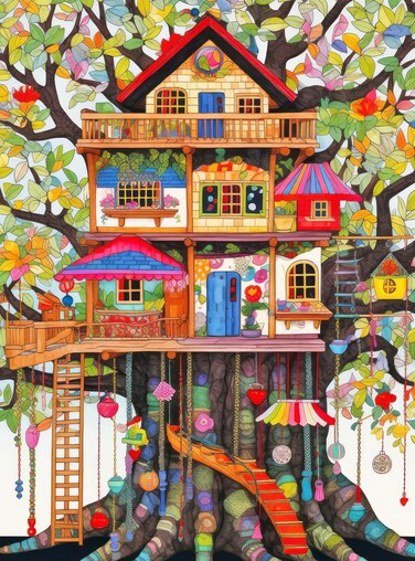 Cross &amp; Glory - Fantastical Treehouse Escape - Jigsaw Puzzle for Adults 1000 Piece   Whimsical Art Style   Fun Puzzle Challenge for Adults and Families   20x27 Inches   Satin Finish
