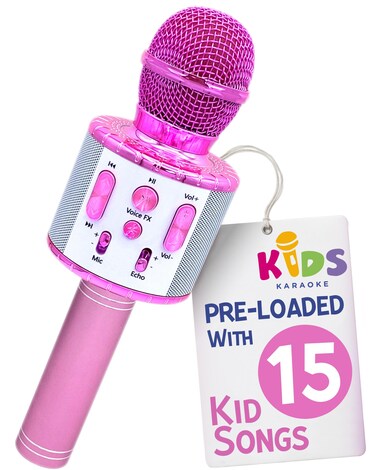 Move2Play, Kids Karaoke Microphone   Includes Pre-Loaded Songs &amp; Bluetooth   Birthday &amp; Valentines Day Gift   Toy for All Ages 2, 3, 4, 5, 6+ Year Old Girls, Boys &amp; Toddlers