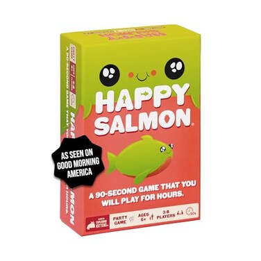 Happy Salmon by Exploding Kittens - 3-8 Players - Ages 6+ - 90 Second Rounds - Easy to Learn Quick Matching Card Game - Ideal for Party, Family Game Night, Kid and Adult