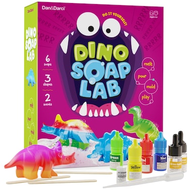 Dan&amp;Darci Dino Soap Making Kit for Kids, Dinosaur Science Toys Kits, Easter Gifts for Kid All Ages, DIY Activities Craft - Art Crafts Gift Set for Boys and Girls Age 3 4 5 6 7 8 12 Year Old Boy