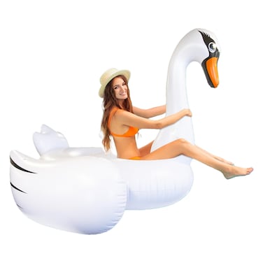 Luxurious Giant Swan Inflatable Tanning Pool Float   78 x 55 Inches   Durable UV-Resistant PVC   Perfect for Pool Games for Adults, Kids, and Parties   Giant Pool Float Inflatable Swan