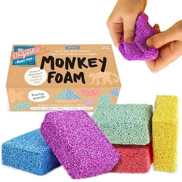 Impresa Monkey Foam from The Original Monkey Noodle 5 Giant Blocks, Squishy Sensory Toys for Kids with Unique Needs Fosters Creativity, Fun Play Foam, Great for Classrooms, Home, &amp; Playtime Ages 3+