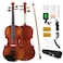 PHOENIX Violin 4/4 Full Size Kit, Violin Fiddle Set for Beginner Adults Student with Rosewood Bow, Extra Strings &amp; Bridge, 2 Rosins, Tuner, Case, Mute, Fingerboard Stickers, Shoulder Rest (Full)