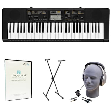 Casio CTK-2400 Learn-To-Play Quincy Jones Keyboard Bundle with Playground Sessions