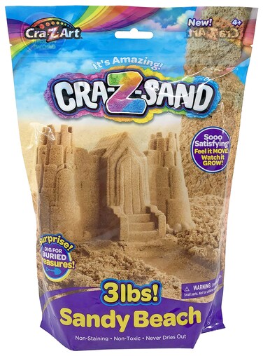 CRA-Z-Sand 3LB Bag of Amazing Beach Sand with Surprise Sand Tool, Shape, Mold and Slice It, Fun Sensory Toy for Ages 4 and up