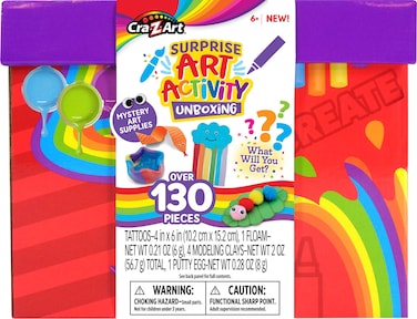 Cra-Z-Art Kids Surprise Art Activity Unboxing Kit - Enjoy Over 130 Craft Activities - Great for Ages 6 and Up