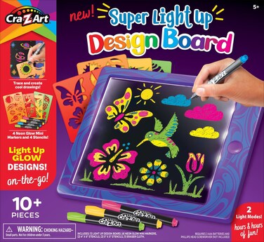Cra-Z-Art Super Light Up Doodle Board for Kids, Light Up Drawing Board Gift for Boys &amp; Girls Ages 5 and Up