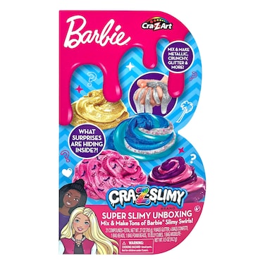 Barbie CRA-Z-Slimy Super Slimy Unboxing Slime Kit, Mix &amp; Make Tons of Barbie Slime for Ages 6 and Up