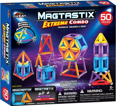 Cra-Z-Art Magtastic 50 Piece Extreme Combo Magnetic Set, Blue