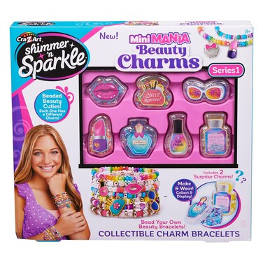 Shimmer 'n Sparkle Mini Mania Beauty Charms Kit, Charm Friendship Making Kit, Jewelry Toy for Girls Ages 8 and Up