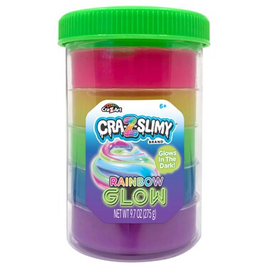 Cra-Z-Art CRA-Z-Slimy Rainbow Glow in The Dark Slime Jar, 9.7oz