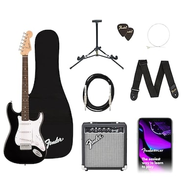 Fender 6 String Electric Guitar Pack, Right, Black, Full (0379800006)