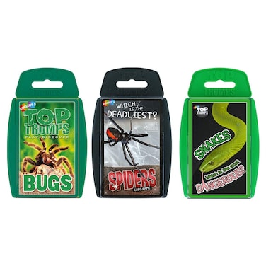 Top Trumps Creepy Crawlies Bundle Card Game, Learn about Bugs, Spiders and Snakes, educational travel pack, gift and toy for boys and girls aged 6 plus