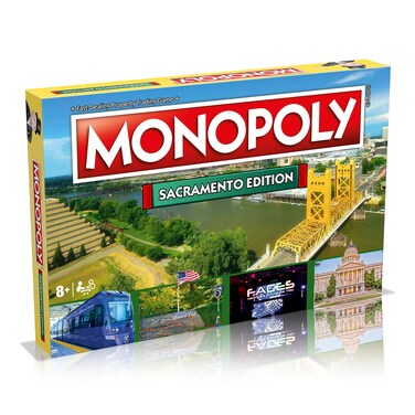 Monopoly Board Game - Sacramento Edition: 2-6 Players Family Board Games for Kids and Adults, Board Games for Kids 8 and up, for Kids and Adults, Ideal for Game Night