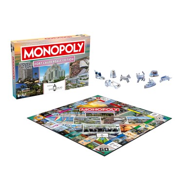 Monopoly Board Game - Fort Lauderdale FL Edition : 2-6 Players Family Board Games for Kids and Adults, Board Games for Kids 8 and up, for Kids and Adults, Ideal for Game Night