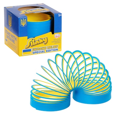 Just Play Slinky Ukraine Relief Special Edition, Support Ukraine Relief Efforts, Kids Toys for Ages 5 Up