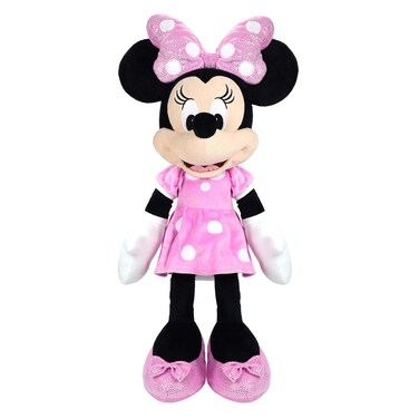 Disney Junior Mickey Mouse Jumbo 25-inch Plush Minnie Mouse Doll, Pink, Super Soft Plush, Kids Toys for Ages 2 Up by Just Play
