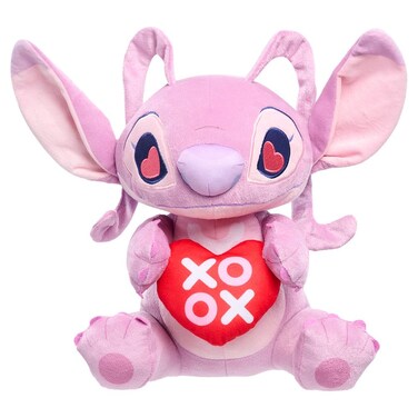 Just Play Disney Stitch Lots of Love 13-inch Large Plush Angel Stuffed Animal, Pink, Alien, Soft Plushie, Kids Toys for Ages 3 Up