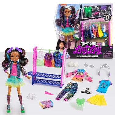 Just Play That Girl Lay Lay Fresh Fashions Wardrobe Set, 25-Pieces, Fashion Doll and Accessories, Kids Toys for Ages 6 Up