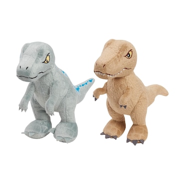 Jurassic World 7-inch Small Plush Stuffed Animal 2-Pack, Tyrannosaurus Rex and Blue, Dinosaur, Kids Toys for Ages 3 Up by Just Play