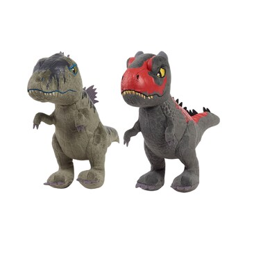 Jurassic World 7-inch Small Plush Stuffed Animal 2-Pack, Carnotaurus &amp; Giganotosaurus, Dinosaur, Kids Toys for Ages 3 Up by Just Play