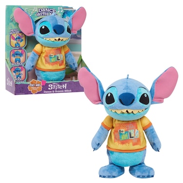 Just Play Disney Dancing &amp; Grooving Stitch Plush with Sounds, Disney Lilo &amp; Stitch, Kids Toys for Ages 3 Up
